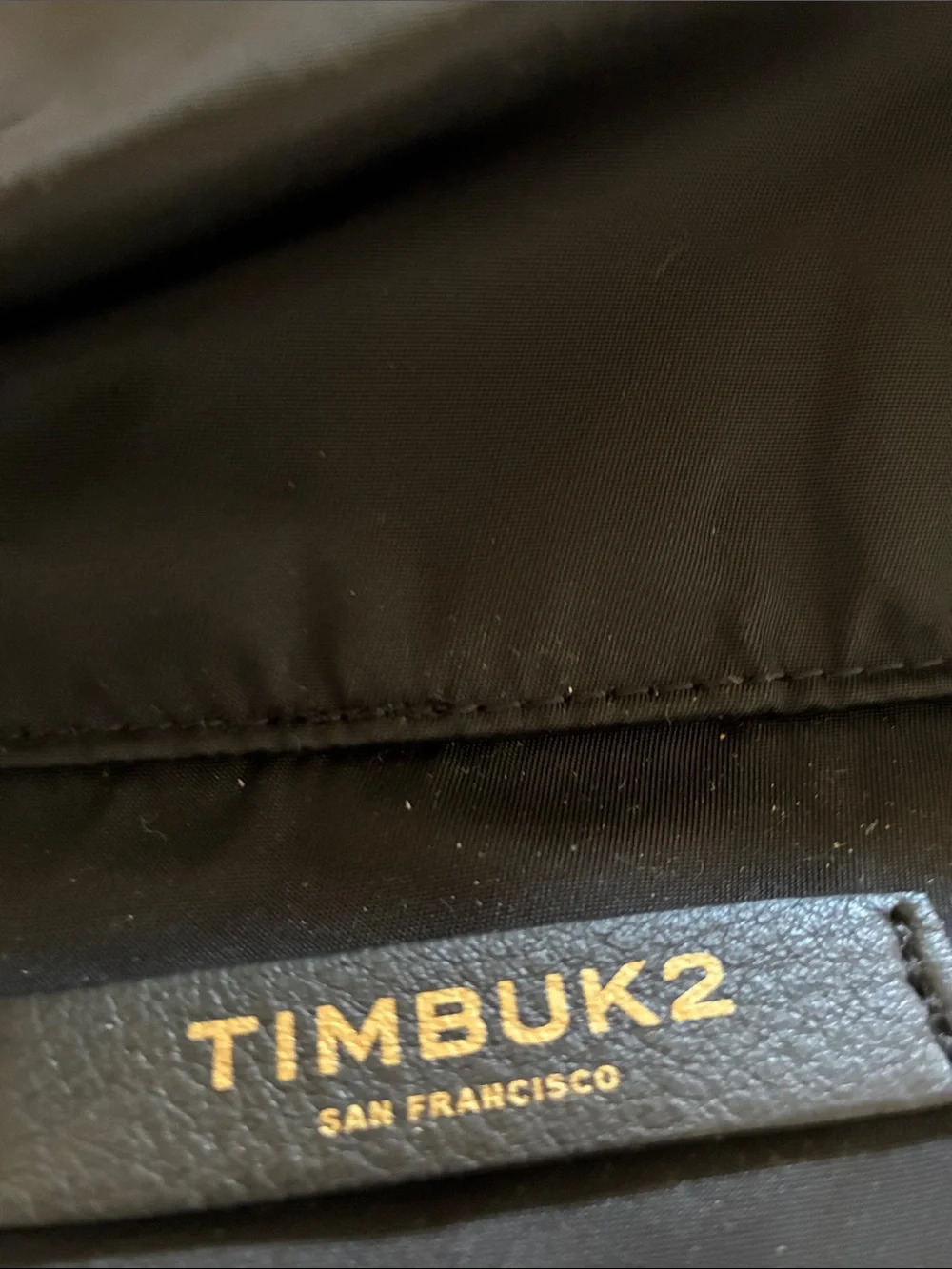Timbuk2 Black Messenger Laptop Bag with Gold Zippers